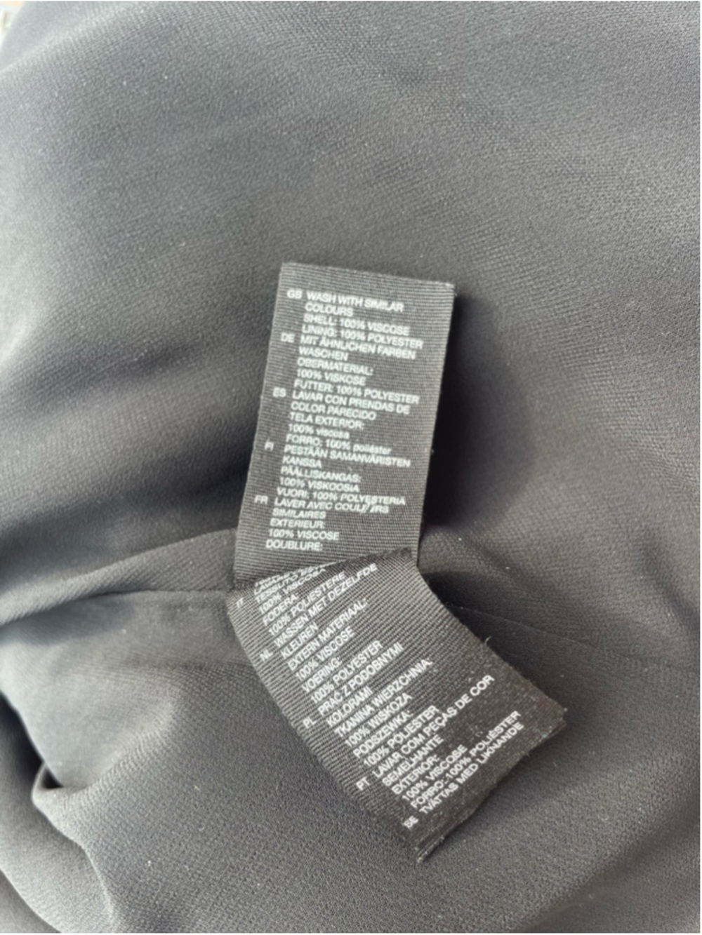& Other Stories Black Mini Dress Ruched Front Short Sleeve Minimal Chic Size 4 - Picture 4 of 5